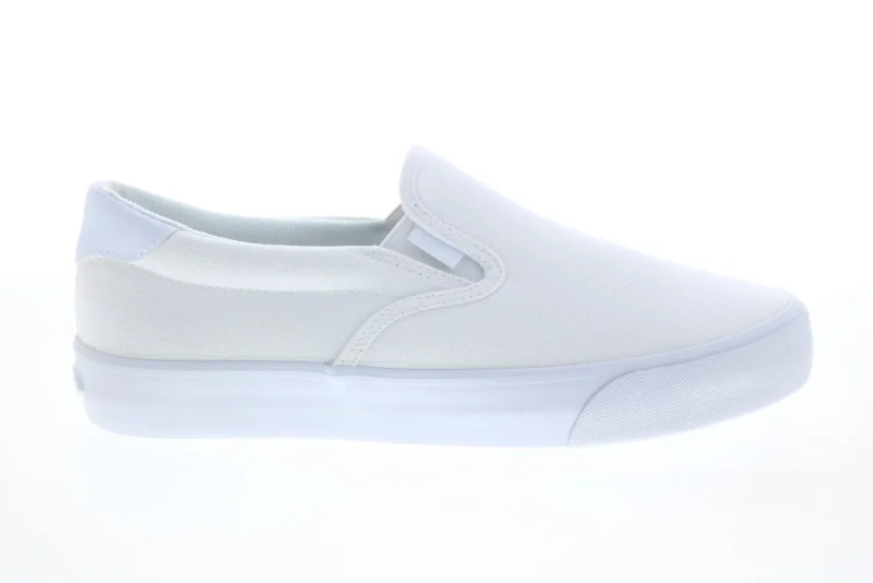 Lugz Bandit MBANDIC-1001 Mens White Canvas Slip On Lifestyle Sneakers Shoes