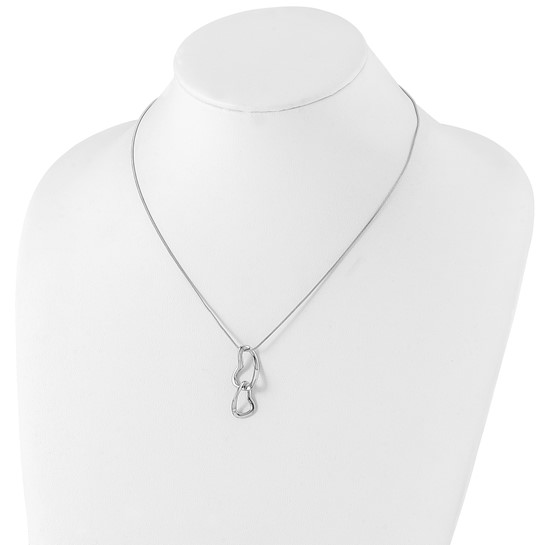 White Ice Sterling Silver Rhodium-Plated with brilliant diamond accent(Model QW211-18)