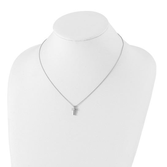 White Ice Sterling Silver Rhodium-Plated with brilliant diamond accent(Model QW186-18)