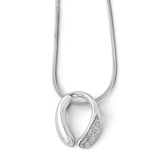 White Ice Sterling Silver Rhodium-Plated Diamond Necklace – QW278-18