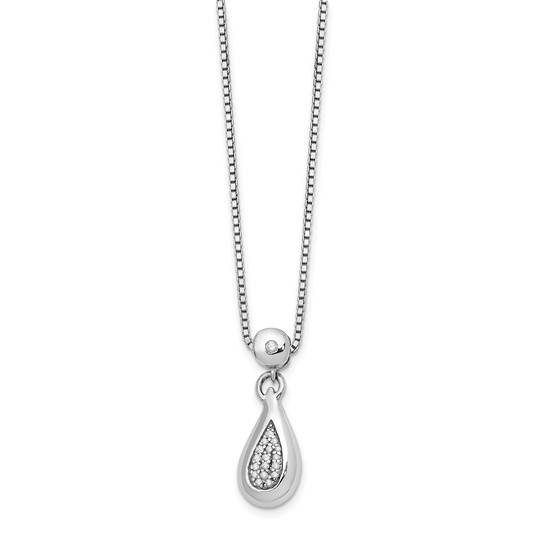 White Ice Sterling Silver Rhodium-Plated Diamond Necklace – QW281-18