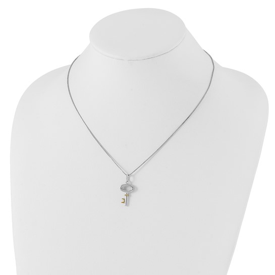 White Ice Sterling Silver Rhodium-Plated Diamond Necklace – QW184-18