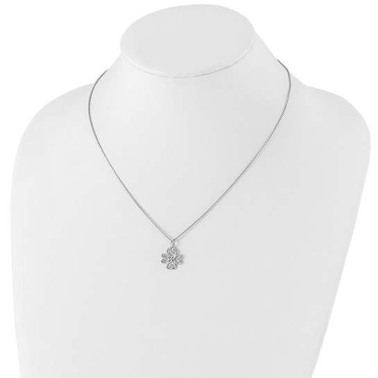 White Ice Sterling Silver Rhodium-Plated Diamond Necklace – QW337